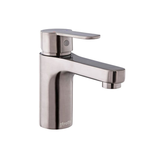 Arona single-control low-mount washbasin in burnished nickel