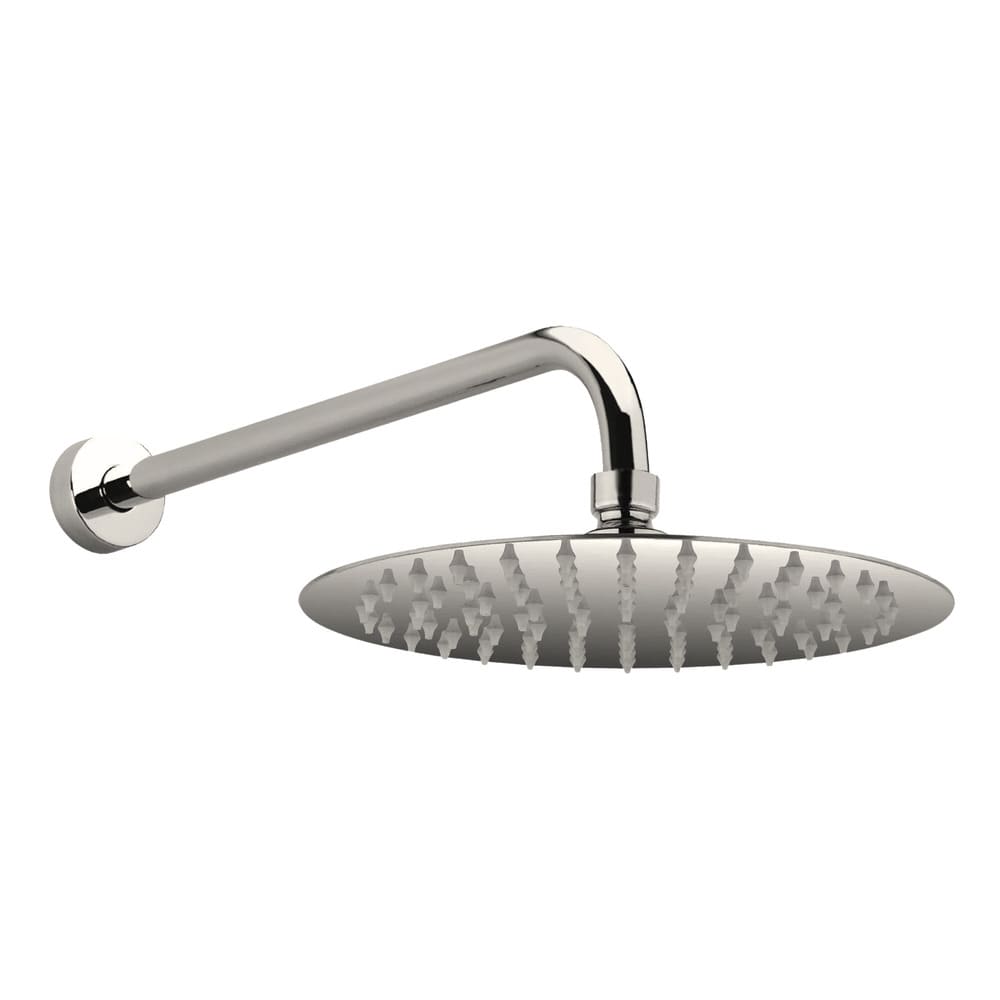 Regadera redonda Slim 8" Acero Inox con brazo de 30 cm