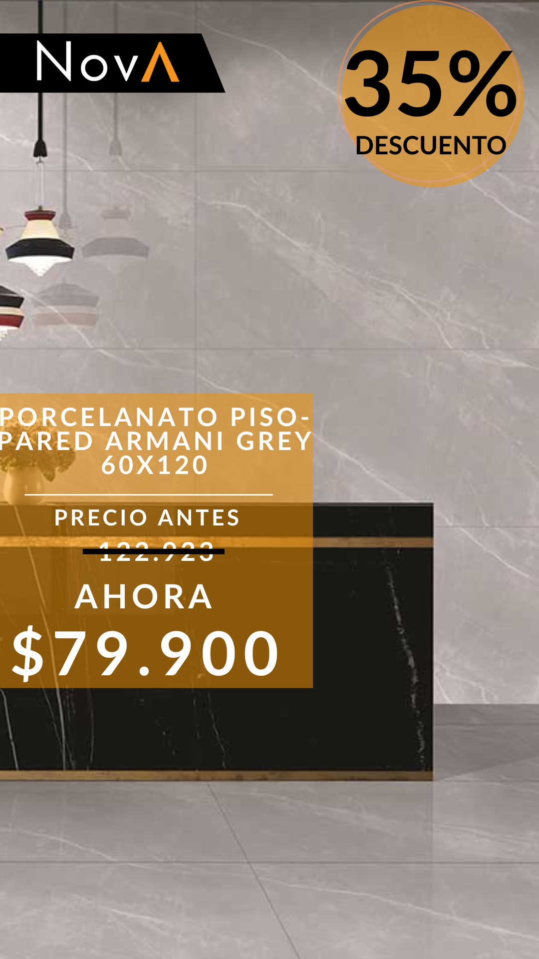 PORCELAIN FLOOR - WALL ARMANI GREY 60X120