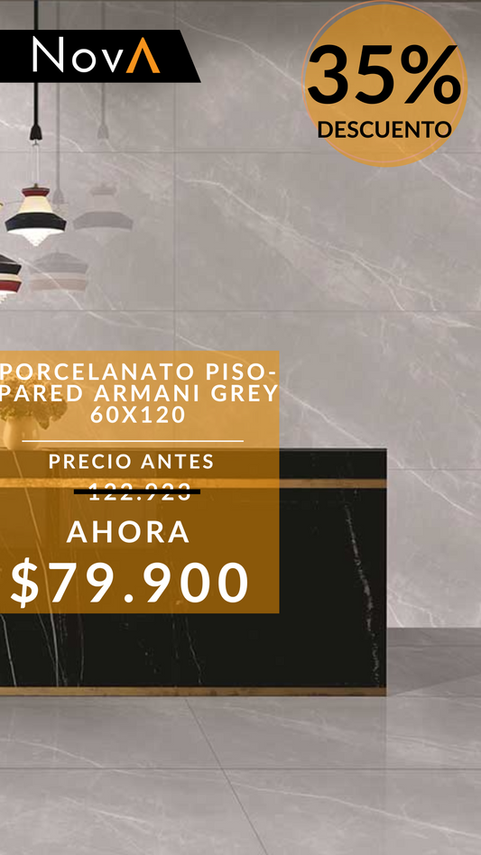 PORCELAIN FLOOR - WALL ARMANI GREY 60X120