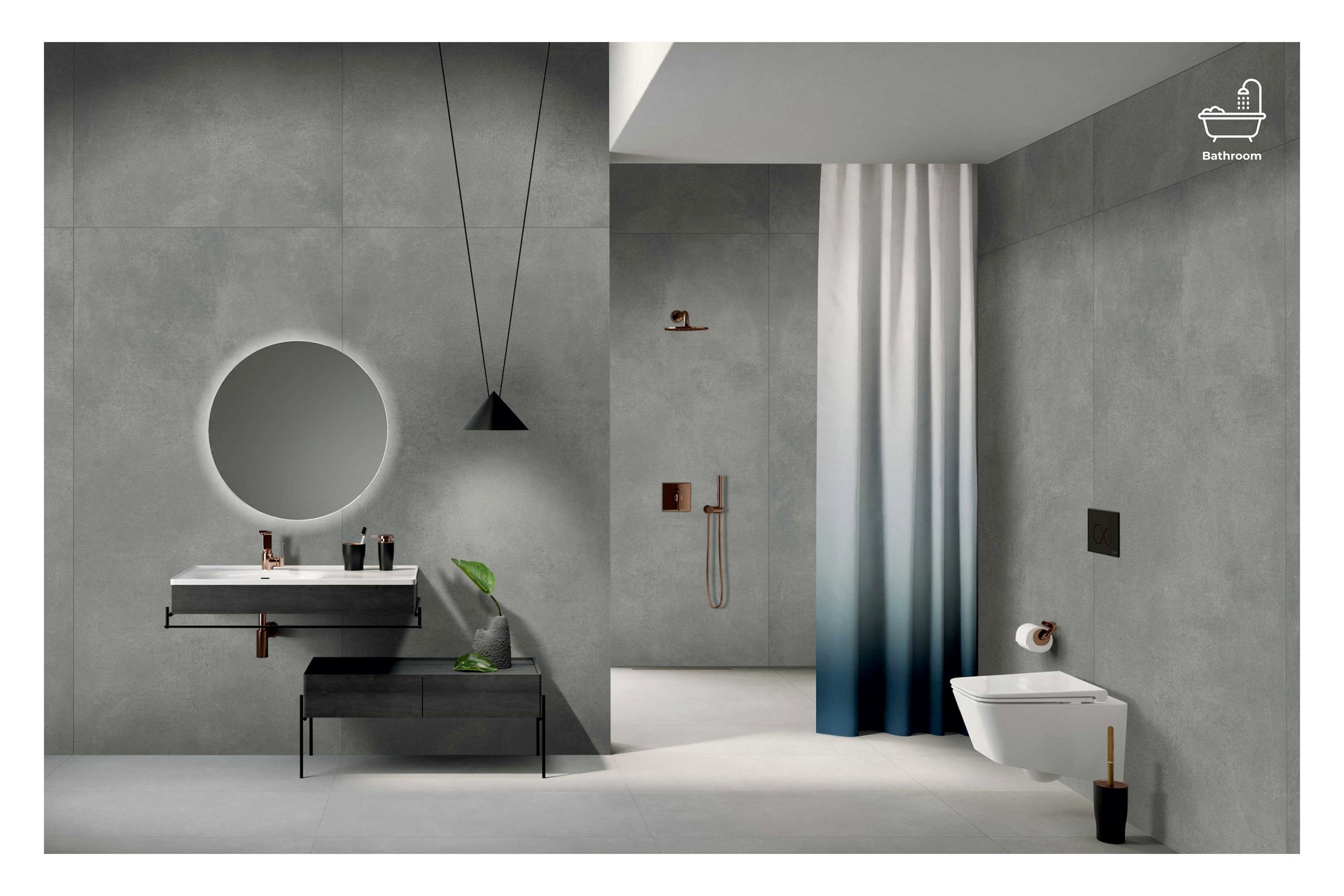 PORCELAIN FLOOR - WALL SIMENTA CONCRET GRAY 60X120