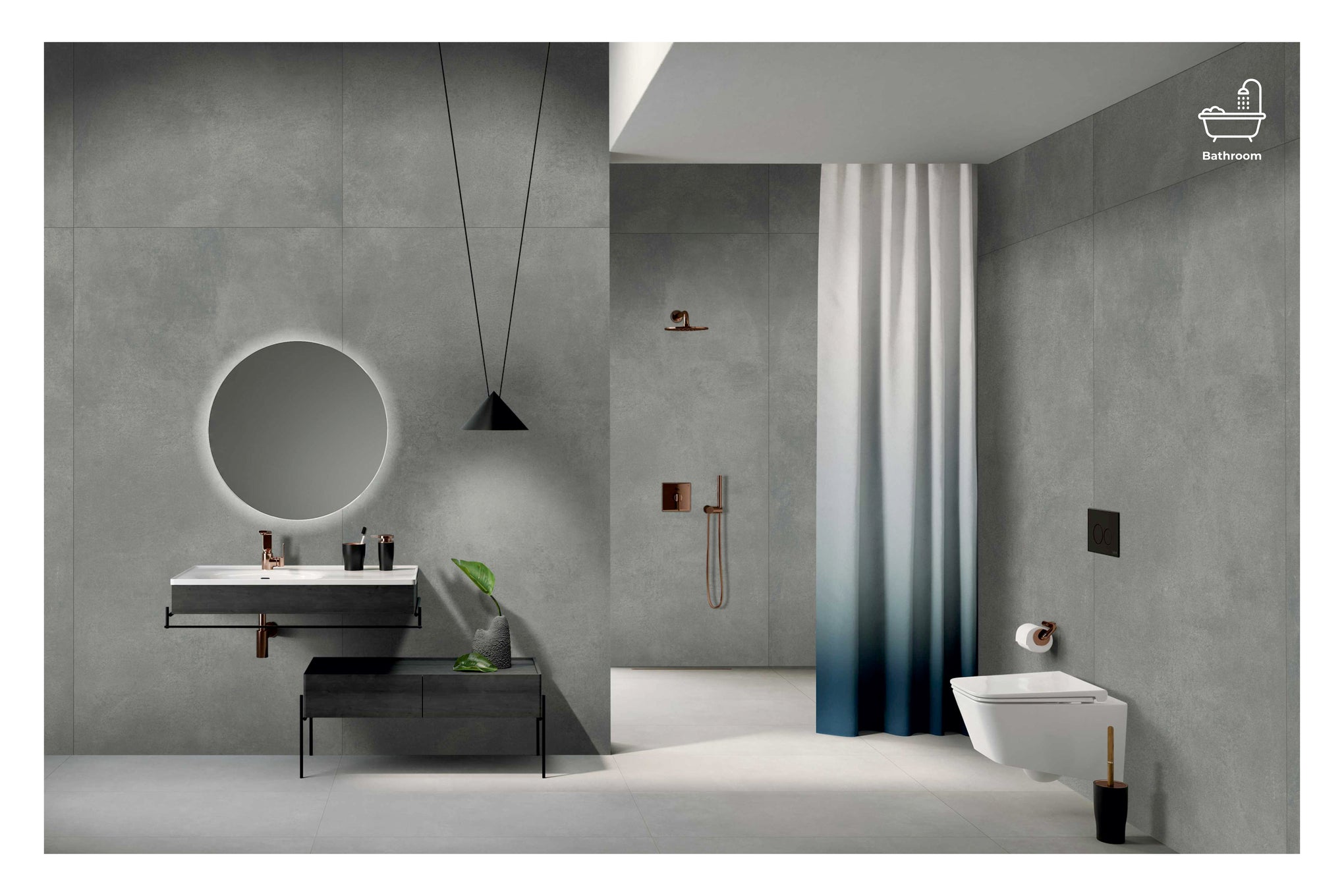 PORCELAIN FLOOR - WALL SIMENTA CONCRET GRAY 60X120
