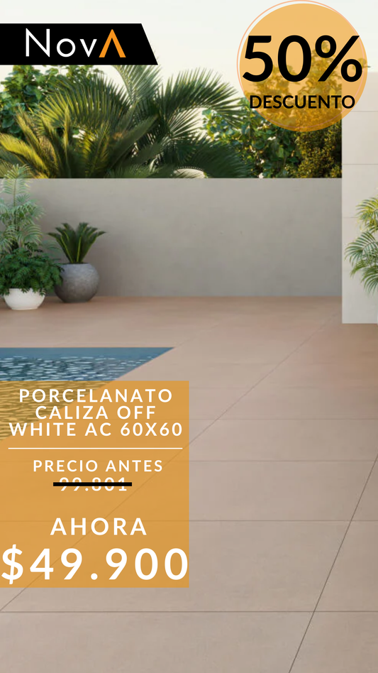 PORCELAIN FLOOR-WALL LIMESTONE OFF WHITE AC 60X60