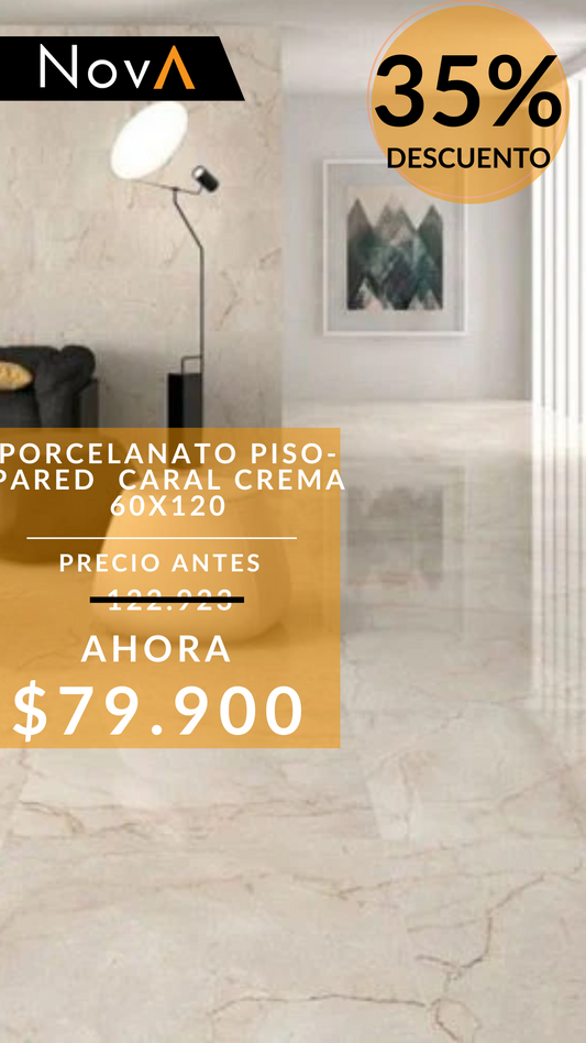 PORCELAIN FLOOR - WALL CARAL CREAM 60X120