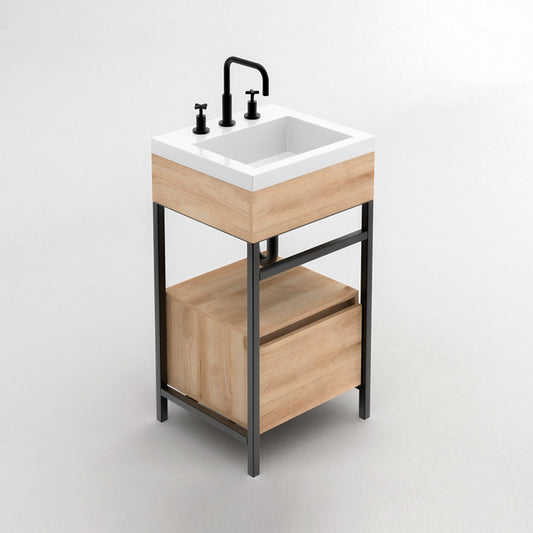 Combo Lavamanos Oslo + Mueble Godai Piso 48X43cm + Cajón 48