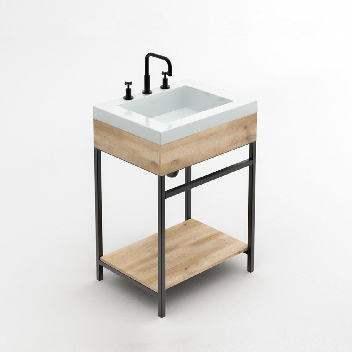 Combo Lavamanos Oslo + Mueble Godai Piso 63X48cm + Entrepaño