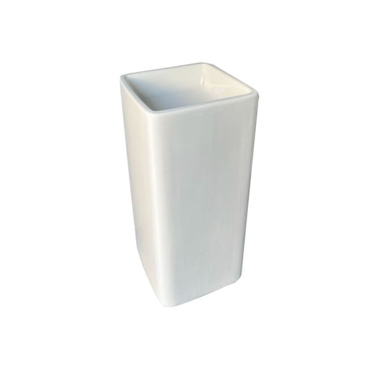 Square pedestal ceramic sink Coral White Glossy