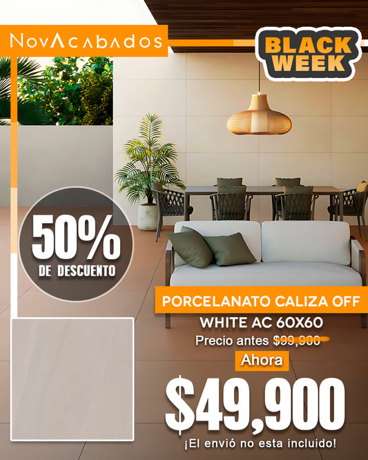 Porcelanato Piso - Pared Caliza Off White AC 60X60