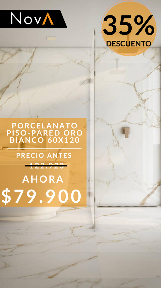 PORCELAIN FLOOR-WALL GOLD WHITE 60X120