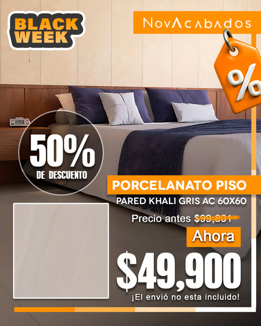 Porcelanato Piso - Pared Khali Gris AC 60X60