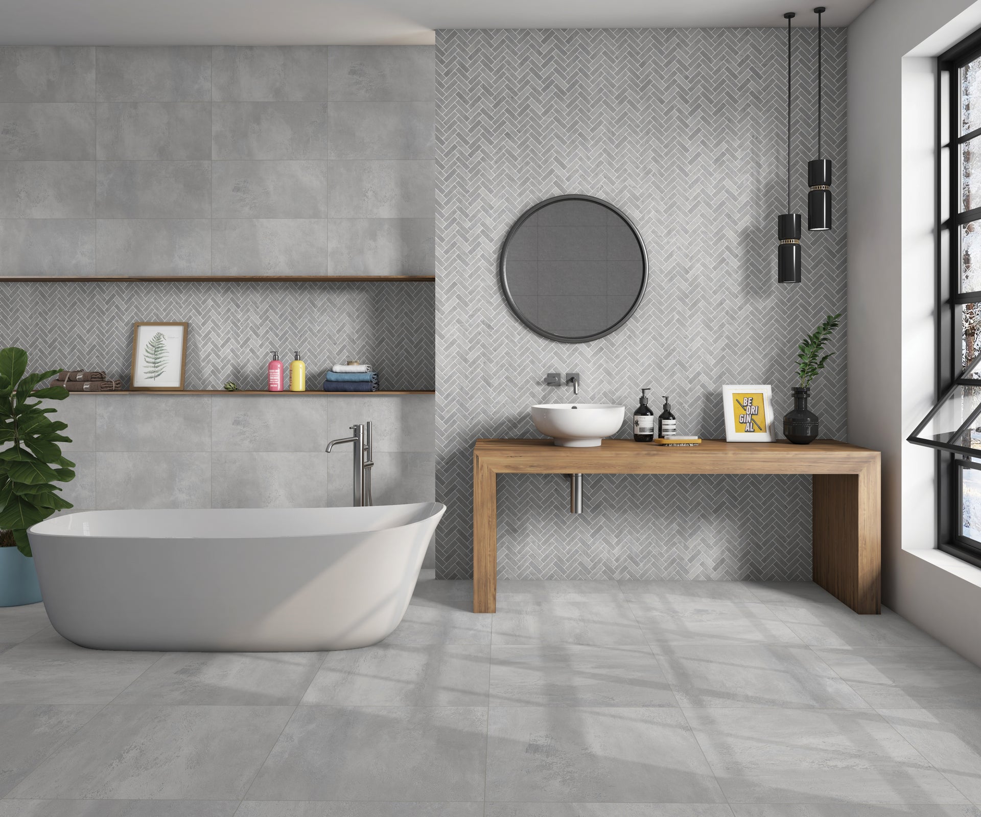 PORCELAIN FLOOR - WALL SIMENTA ELEGANT ASH 60X120