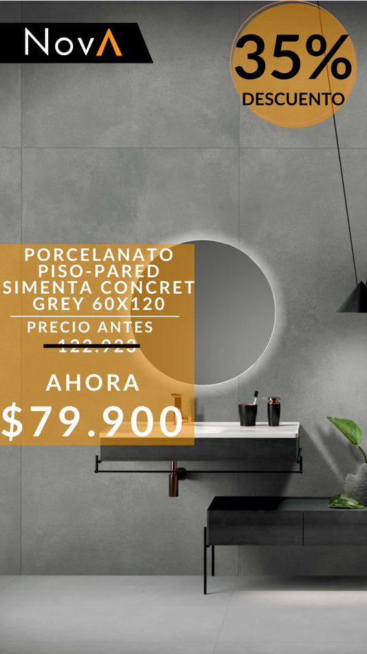 PORCELAIN FLOOR - WALL SIMENTA CONCRET GRAY 60X120