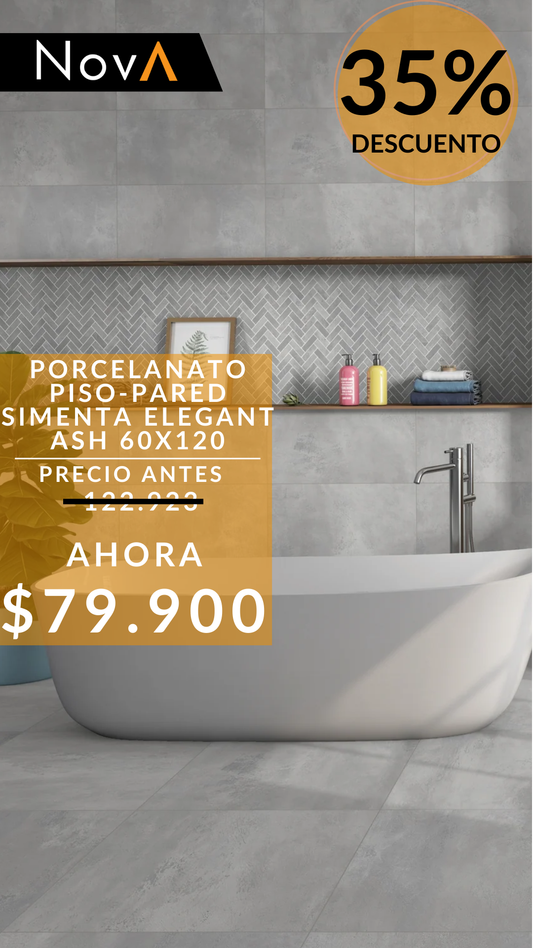 PORCELAIN FLOOR - WALL SIMENTA ELEGANT ASH 60X120