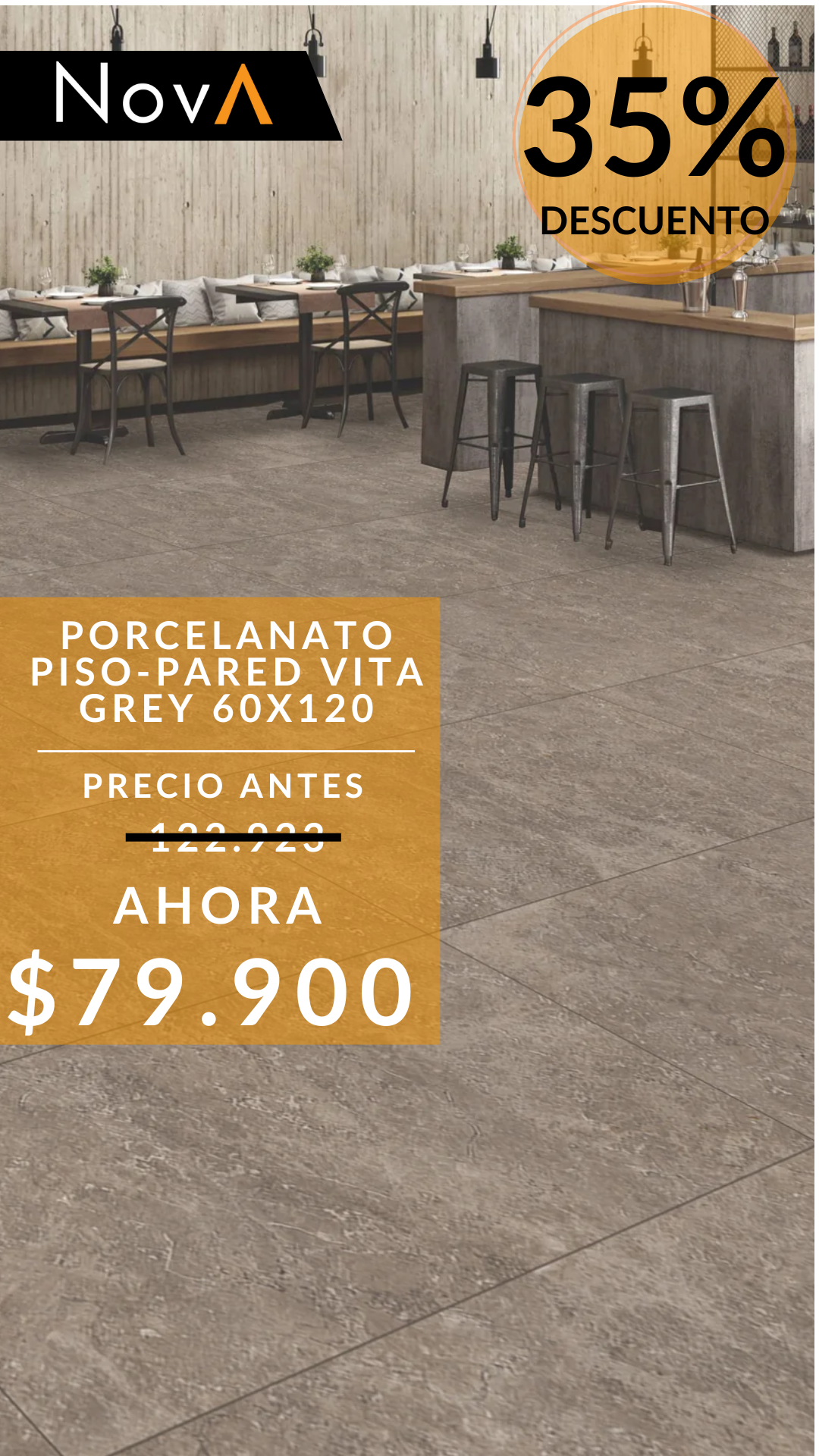 PORCELAIN FLOOR - WALL VITA GRAY 60X120