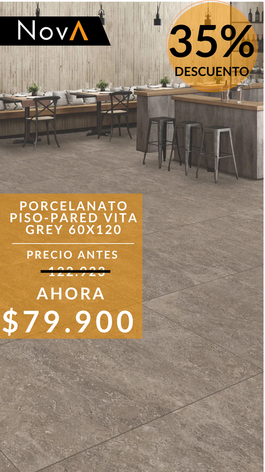 PORCELAIN FLOOR - WALL VITA GRAY 60X120