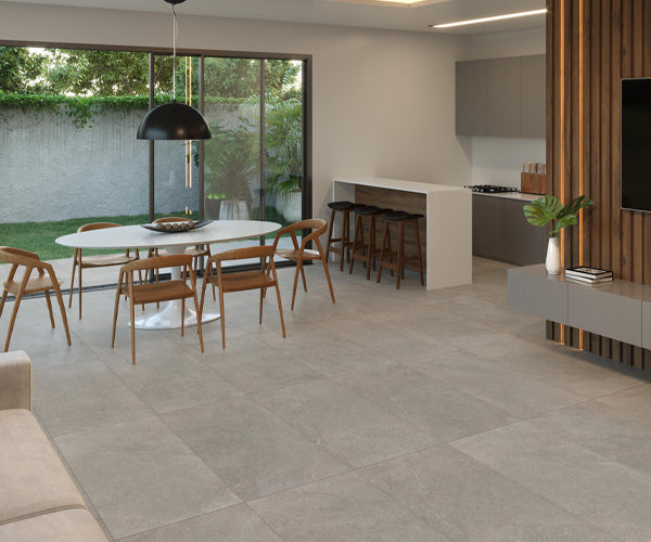 PORCELAIN FLOOR -WALL LIMESTONE CINZA EXT 90X90