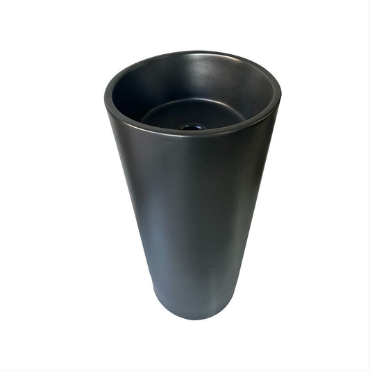 Divo Black round pedestal ceramic washbasin
